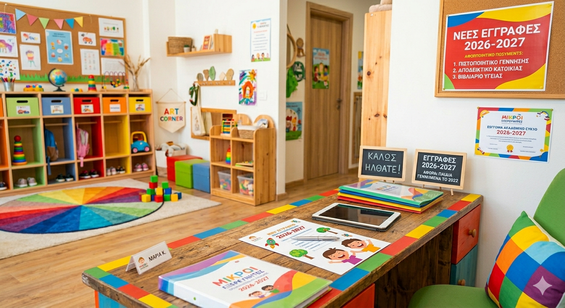 Read more about the article Έναρξη αιτήσεων εγγραφής μέσω μοριοδότησης (όχι ΕΣΠΑ) σε Βρεφονηπιακούς και Παιδικούς Σταθμούς του Κ.Ο.ΔΗ.Π. 2026-2027